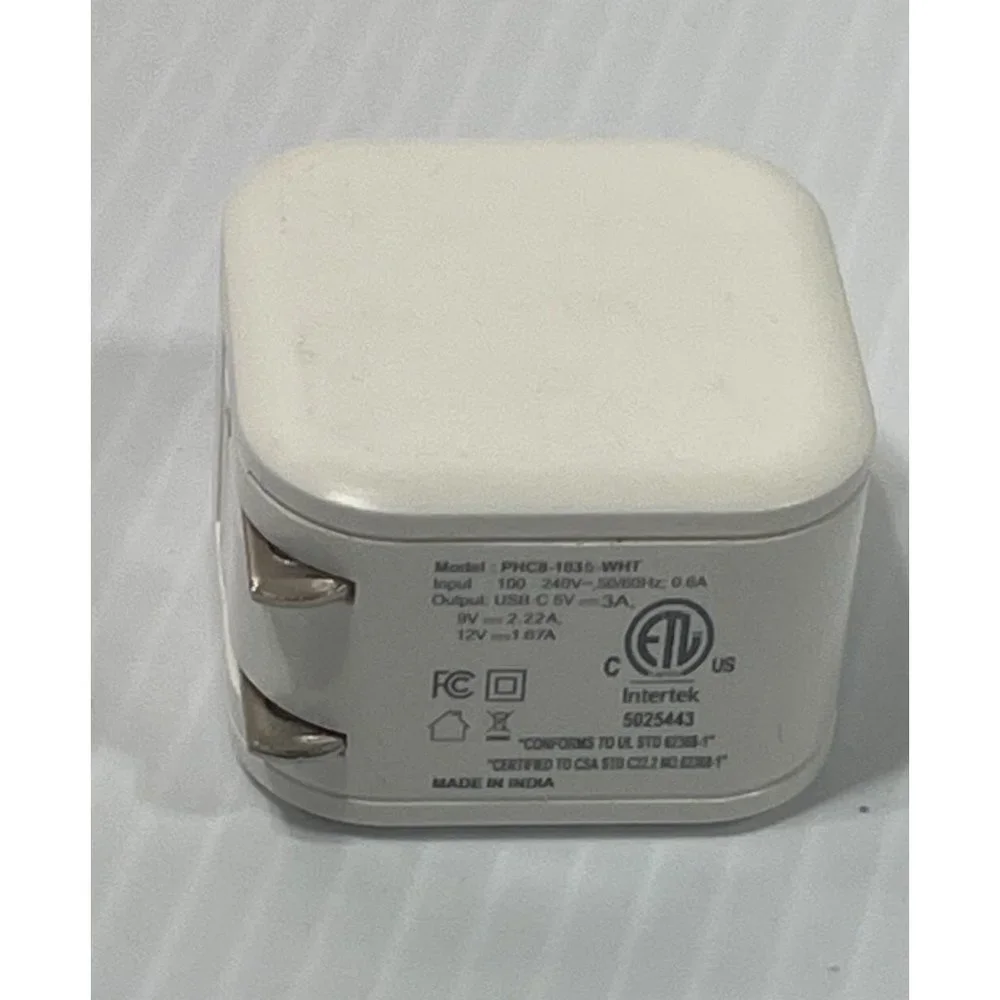 Intertek - USB Power Adapter Wall Charger - USB Port 12w - White
